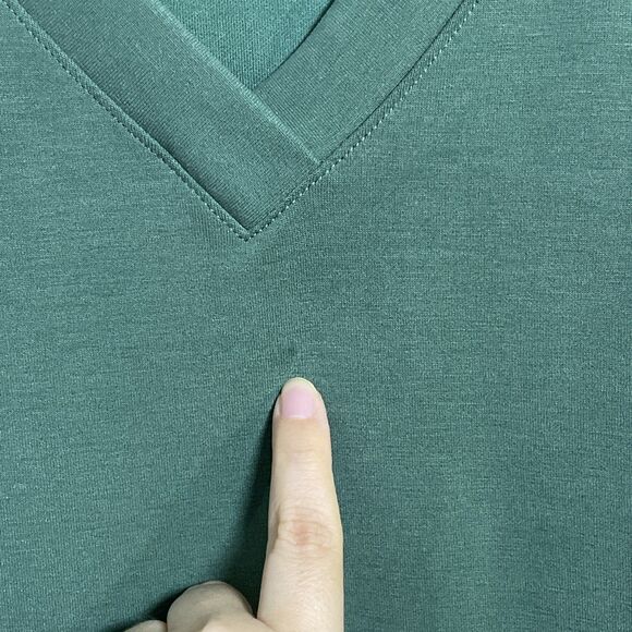 Athleta V-Neck Pullover Sweatshirt Women Green Long Sleeves Size Medium - Picture 9 of 9